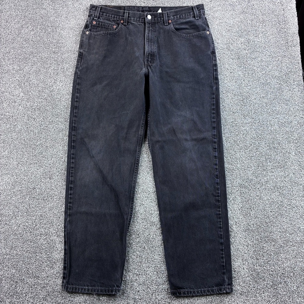 Vintage Levi's 550 Jeans Mens 38x32 Black Dark Wash Denim Baggy Leg Relaxed